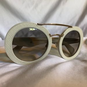 Prada Sunglasses (Womens Off White Round)